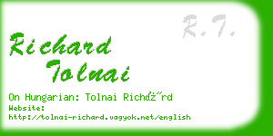 richard tolnai business card